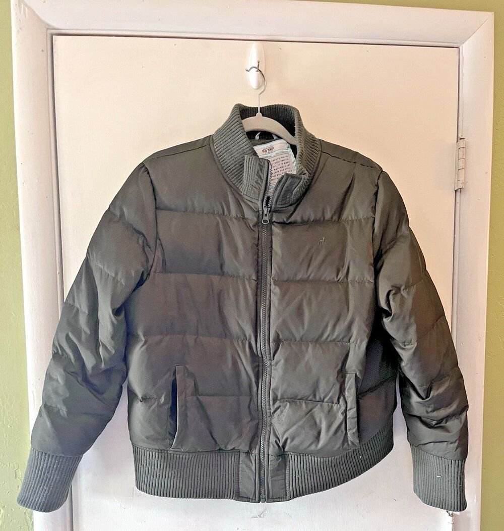 Women's Green XL Old Navy Goose Down Winter Frost Free Puffer Jacket Coat Y2K
